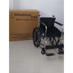 Premium Wheel Chair Chrome Polished Black With Sefty Belt