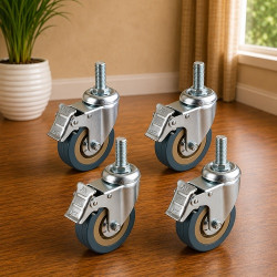 4PCS Heavy Duty 3 Inch Castor Wheels with Brake