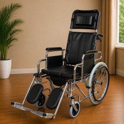 608 GC Reclining Commode Wheelchair