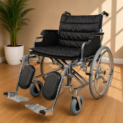 Deluxe Heavy Duty Wheelchair with Elevated Footrest