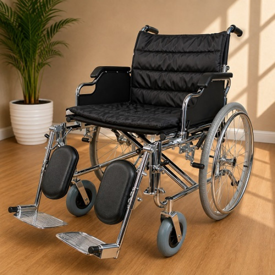 Deluxe Heavy Duty Wheelchair with Elevated Footrest Deluxe Heavy Duty Wheelchair with Elevated Footrest