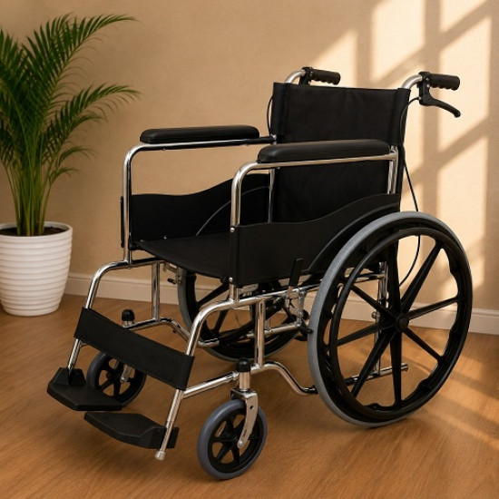 Deluxe Wheelchair with PU Mag Wheels Deluxe Wheelchair with PU Mag Wheels