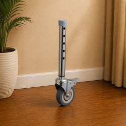 Height Adjustable Commode Chair Leg with Caster Wheels Break