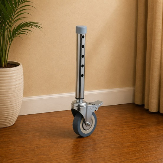 Height Adjustable Commode Chair Leg with Caster Wheels Break Height Adjustable Commode Chair Leg with Caster Wheels Break