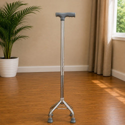 Height Adjustable Quadripod Walking Stick