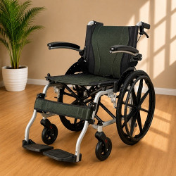 Karma Ryder 14 Aluminum Wheelchair with Flip-Up Armrest & Footrests
