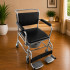 Wheeled Commode Shower Chair with Flip-Down Armrest & Detachable Footrest
