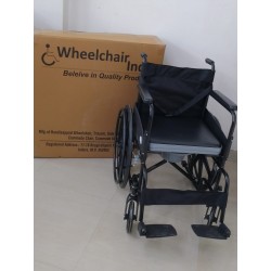 Premium Folding  Powder Coated Commode Wheelchair With Sefty Belt