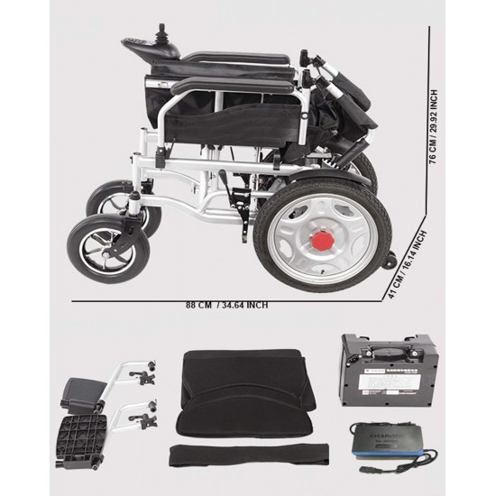 Electric Power Folding Lightweight Battery Operated Wheelchair