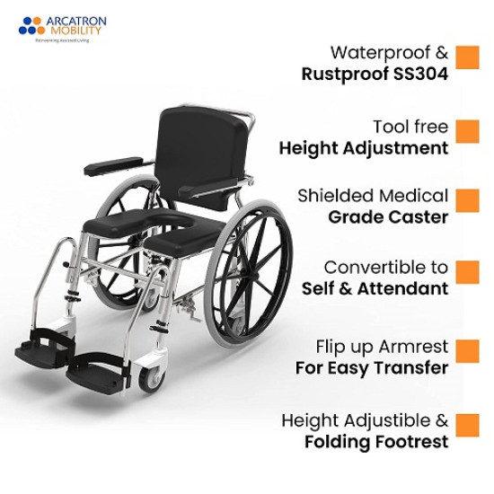 Prime SSS100 | Self Propelled Shower Commode Wheelchair Prime SSS100 | Self Propelled Shower Commode Wheelchair
