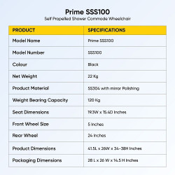Prime SSS100 | Self Propelled Shower Commode Wheelchair