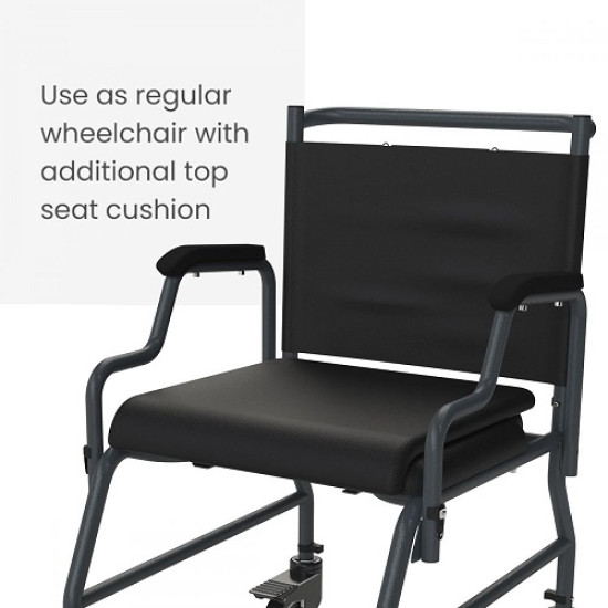 Frido 2000 Commode Wheelchair With Top Seat Cushion Frido 2000 Commode Wheelchair With Top Seat Cushion