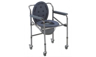 Height Adjustable Commode Chair with Wheels