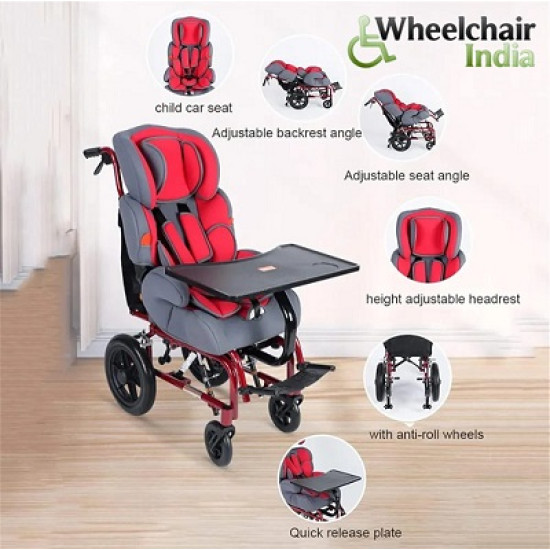Specially designed Pediatric Wheelchair with Safety Seat & Dining Table