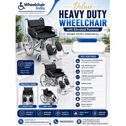 Deluxe Heavy Duty Wheelchair with Elevated Footrest Deluxe Heavy Duty Wheelchair with Elevated Footrest