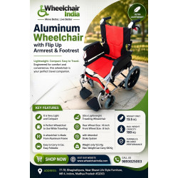 Aluminum wheelchair with flip up armrest and footrest