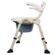 Deluxe Commode Shower Chair with Armrest (Soft Cushion)