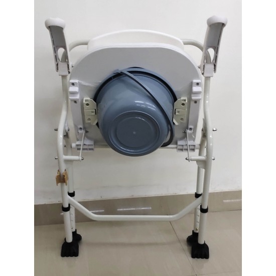 Deluxe Commode Shower Chair with Armrest (Soft Cushion)