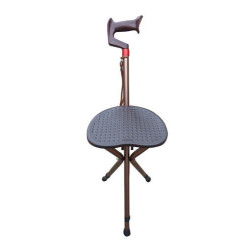Height Adjustable Walking Stick with Folding Stool Height Adjustable Walking Stick with Folding Stool