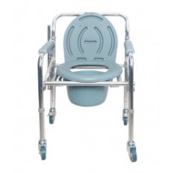 Karma Rainbow-11 Foldable Aluminium Commode Chair with Wheels