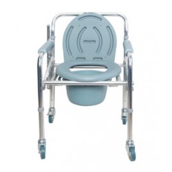 Karma Rainbow-11 Foldable Aluminium Commode Chair with Wheels