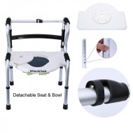 Multi Functional Foldable Walker Commode Shower Chair