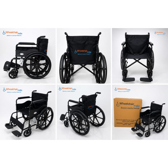 Premium Wheelchair Powder Coated Mag Wheel With Safety Belt