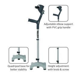 Vissco Astra Max Elbow Crutches - Quadripod Base