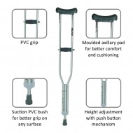 Vissco Astra Under Arm Crutches Aluminium - Large (1 Pair)