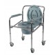 Vissco Comfort Steel Folding Commode Chair With Castors