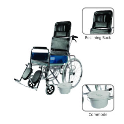 Vissco Rodeo Ext Reclining Wheelchair with Commode