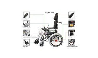 Reclining Power Wheelchair with Elevating Footrests