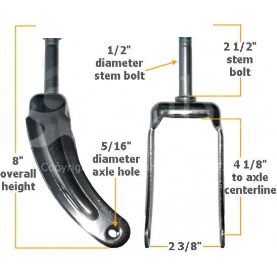 Replacement Wheelchair Caster Forks
