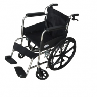 Folding Chrome Polished Wheelchair with Attendant Brakes
