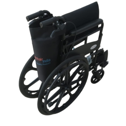 Folding Powder Coated Wheelchair with Attendant Brakes